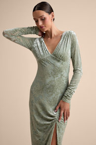 Valerie Sage Velvet Burnout Bodycon Midi Dress 2