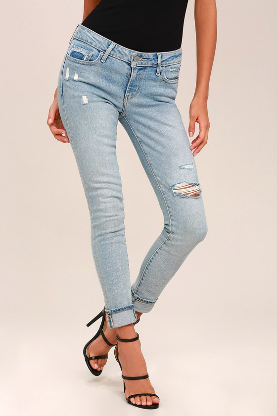 levi's 711 distressed skinny jeans