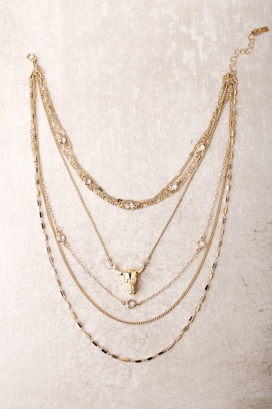 Forever Wild Gold Layered Choker Necklace 1
