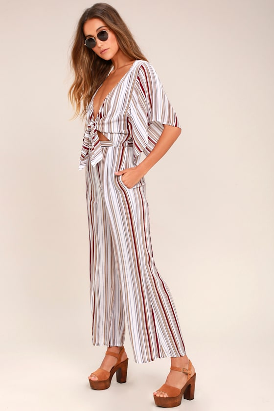 Faithfull the Brand Tilos Jumpsuit Striped Jumpsuit Lulus