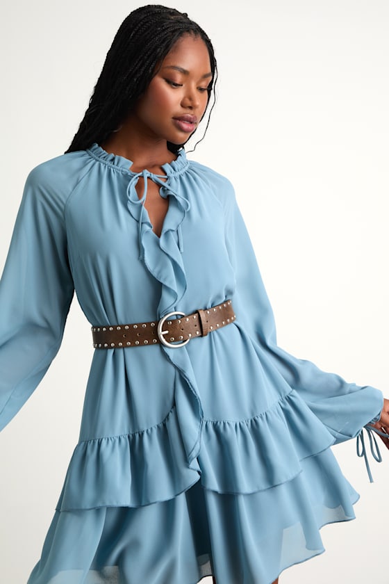 Rorah Brown Distressed Studded Belt 1