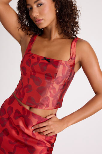 Kendra Red Bow Print Tank Top 1