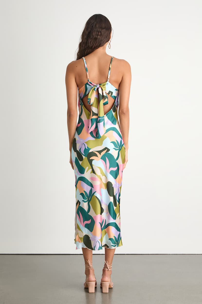 knee length dresses for ladies Abstract Floral Bandeau Felicity Midi Dress