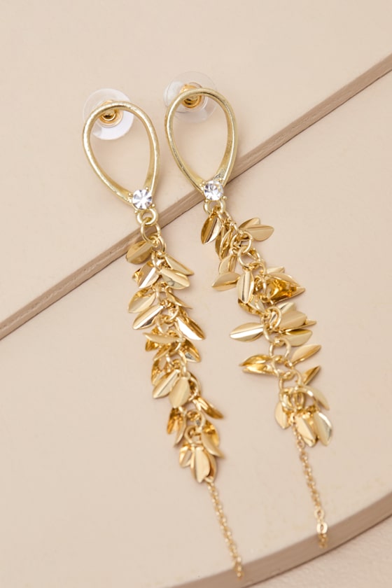Nelly Gold Fringe Drop Earrings 2