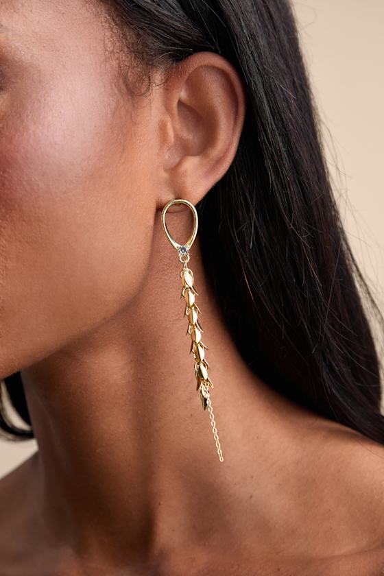 Nelly Gold Fringe Drop Earrings 3