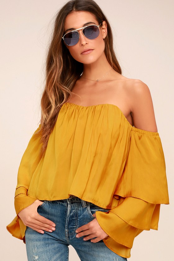 yellow top off shoulder