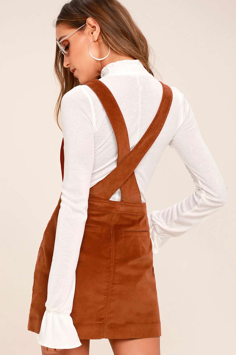 Brown Corduroy Overall Dress Plus Size Corduroy Jumper Dress Plus