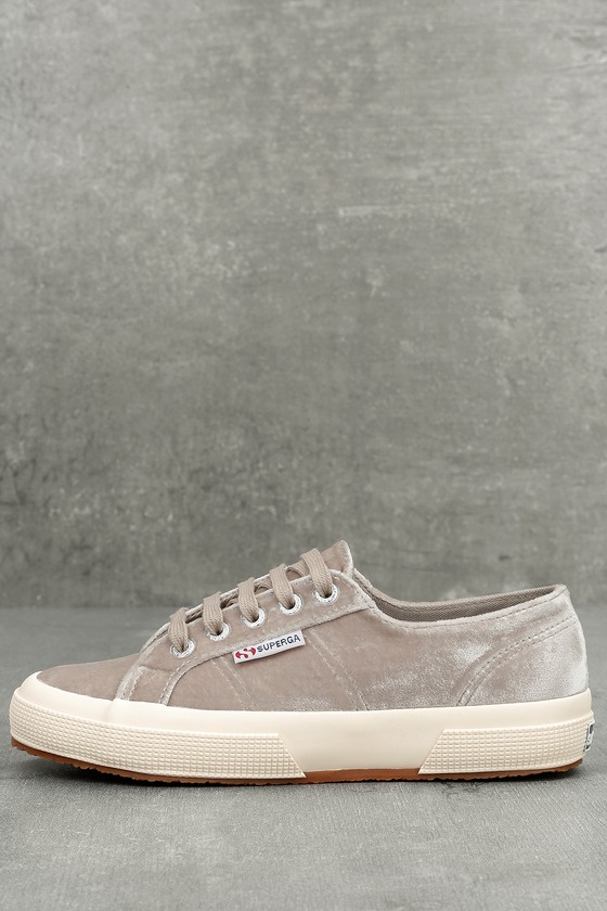 Superga 2750 Velvet - Grey Velvet Sneakers - Trendy Sneakers - Lulus