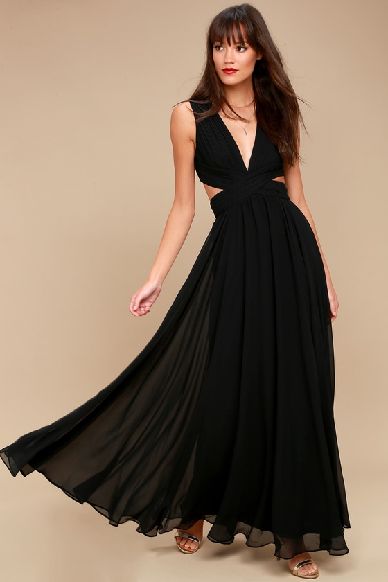 Lovely Black Dress - Cutout Maxi Dress - Maxi Dress - Lulus