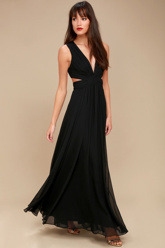 vivid imagination cutout maxi dress