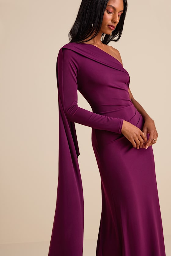 Maru Plum Purple Long Sleeve Sash Maxi Dress 2