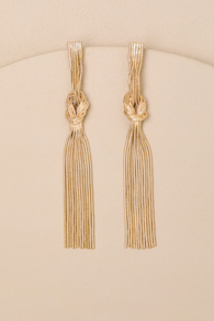 Vamika Gold Knotted Chain Drop Earrings 2
