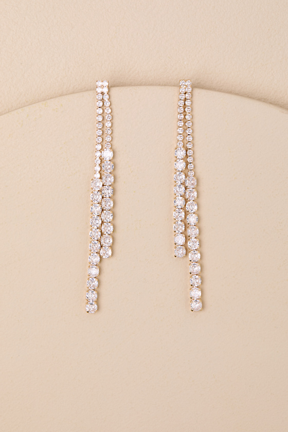 Jamille Gold Rhinestone Drop Earrings 2
