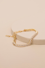 Sersah Gold Cubic Zirconia Layered Tennis Bracelet 2