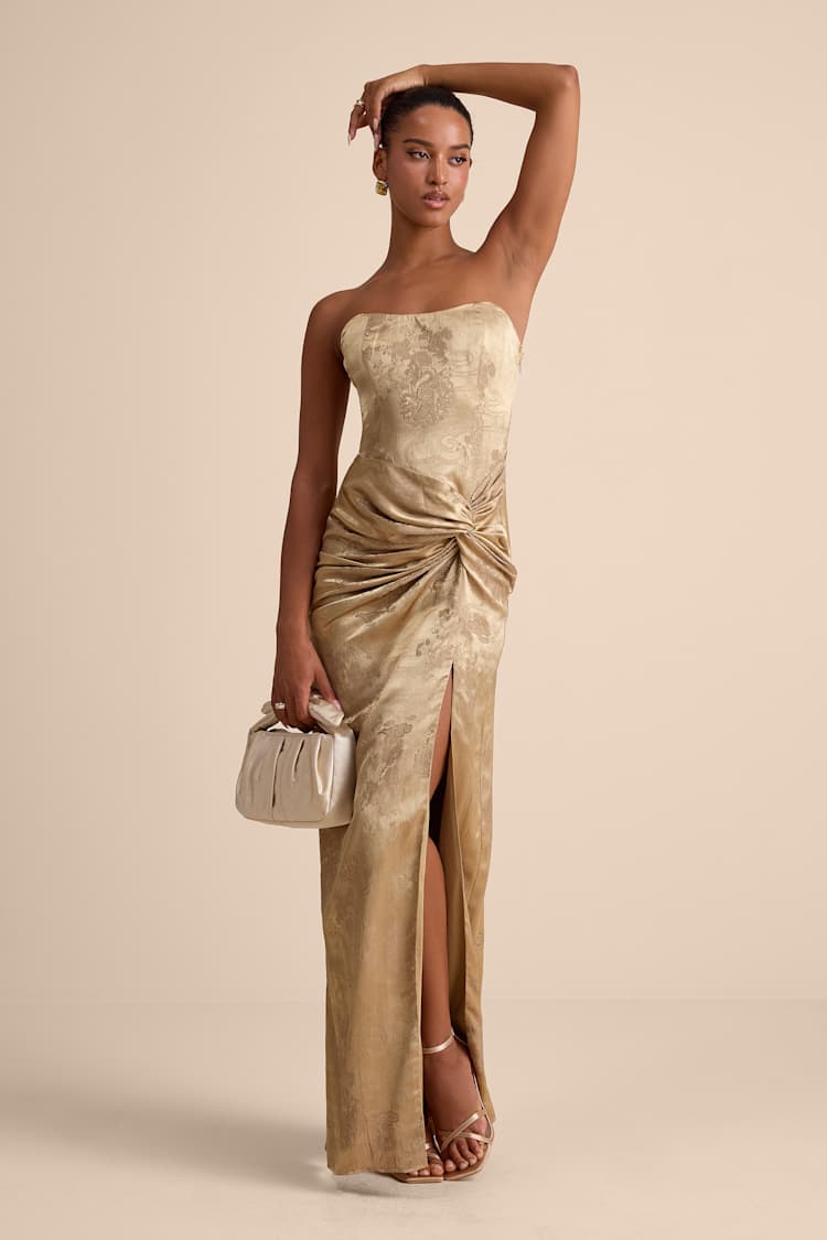 slim fit dress slacks Aspen Twist Front Halter Maxi Dress main image 0