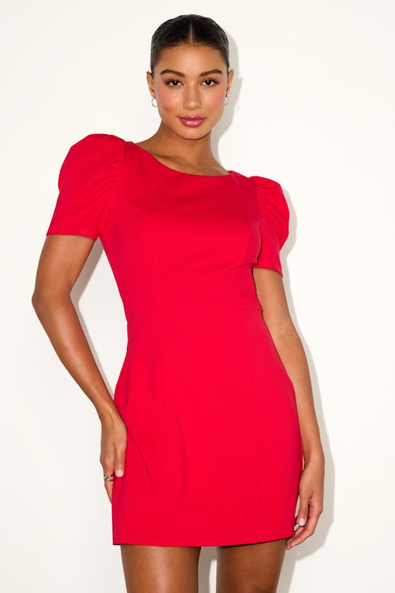 Kasai Red Short Sleeve Mini Dress 1