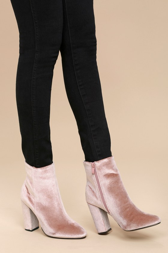 blush colored booties