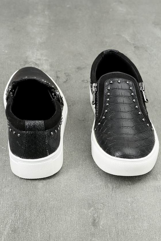 black studded slip on sneakers