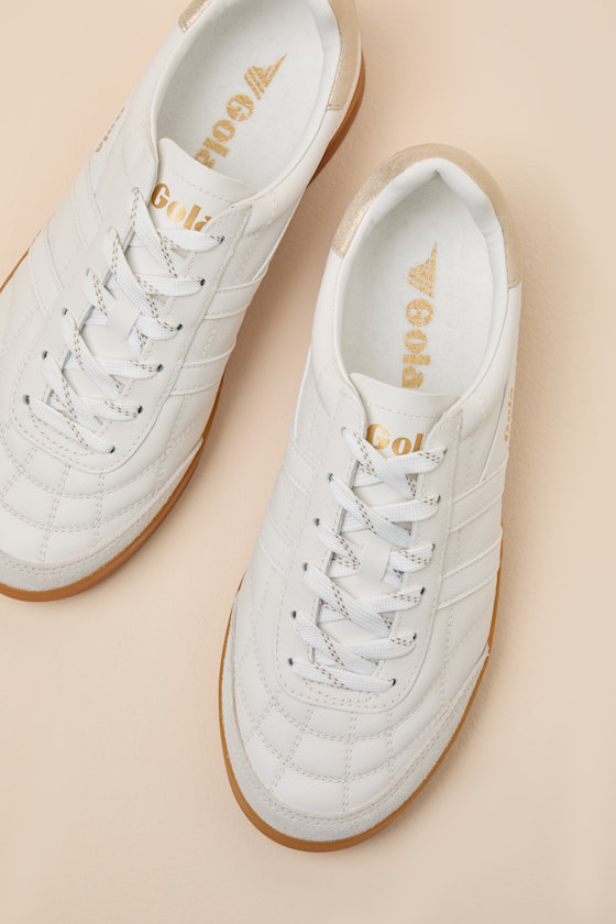 STADIA LEATHER/CLB785: WHITE/GOLD/GUM 2