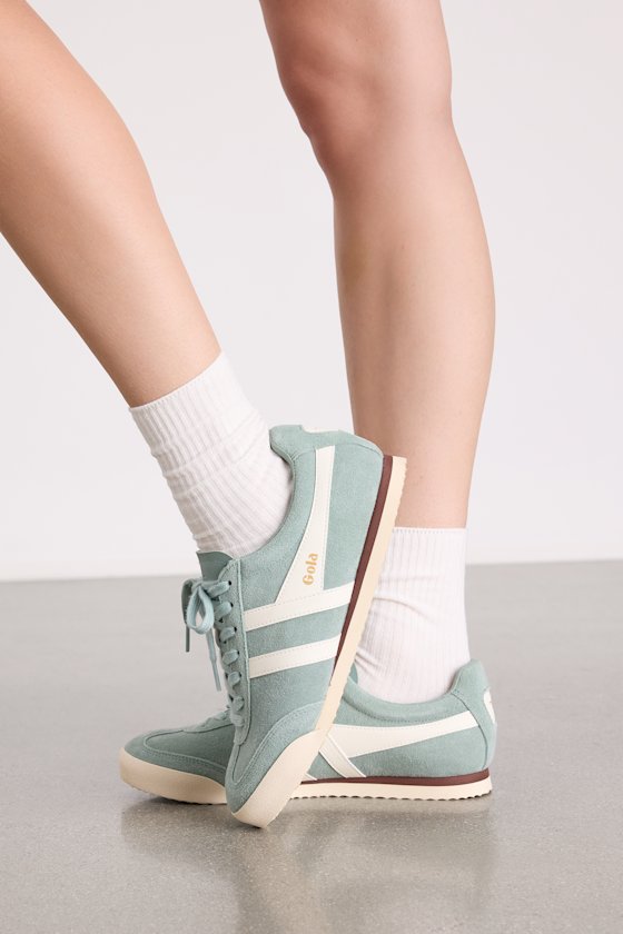 Apollo Green Mist and Off White Lace-Up Sneakers 1
