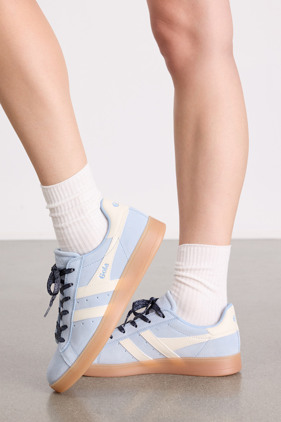 Aztec Air and Off White Suede Lace-Up Sneakers 1
