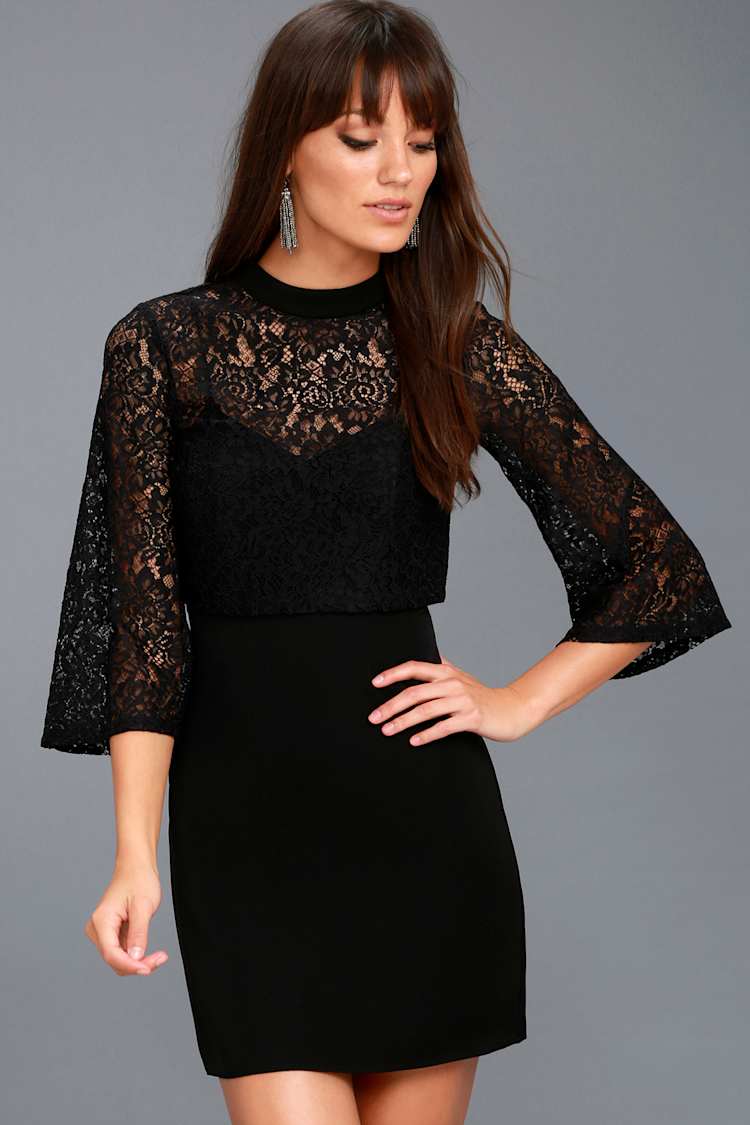 Ali & Jay Dim All the Lights Black Lace Dress