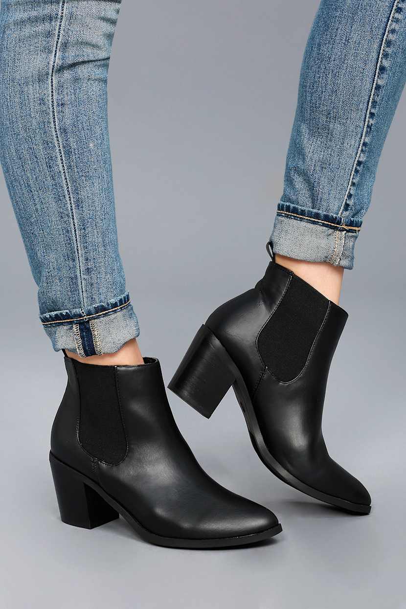 madden girl black ankle boots