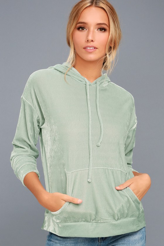 Cute Hoodie - Velour Hoodie - Mint Green Hoodie - Lulus