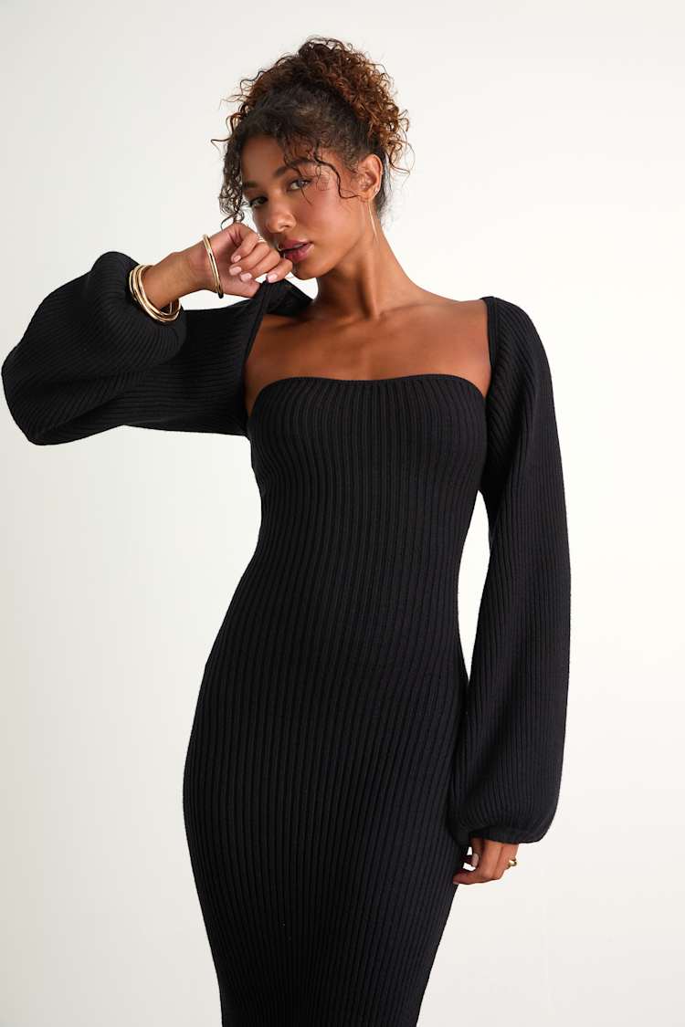 Two-Piece Sweater Set - Black Sweater Dress - Two-Piece Set - Lulus