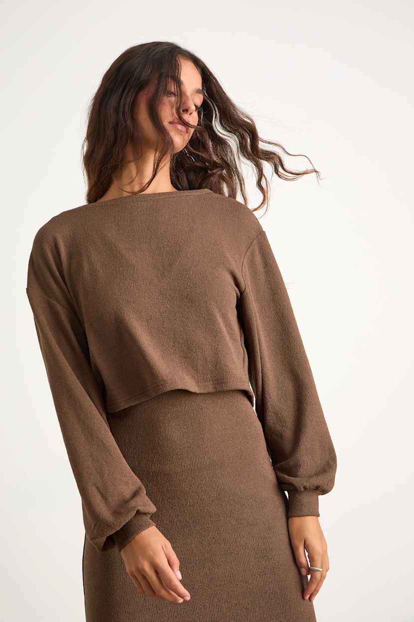long sleeve plus size sweater dress Final Sale Plus Size Fringe Sweater Dress in Burnt Orange main image 0