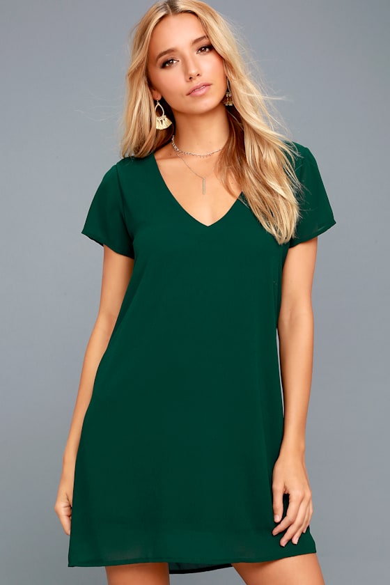 Freestyle Forest Green Shift Dress 3