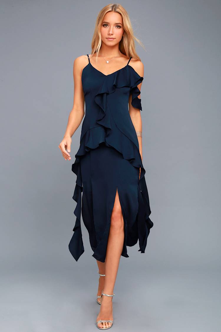 Keepsake Love Bound Dress - Midi Dress - One Shoulder Dress - Lulus
