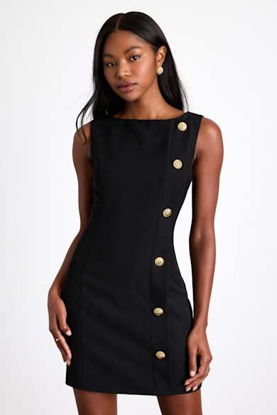 chinese dress ladies Chic Black Tess Mini Dress for Women main image 1