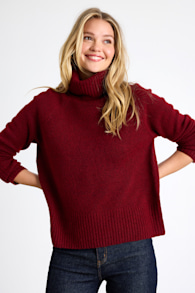 Found the Warmth Burgundy Turtleneck Pullover Sweater 2