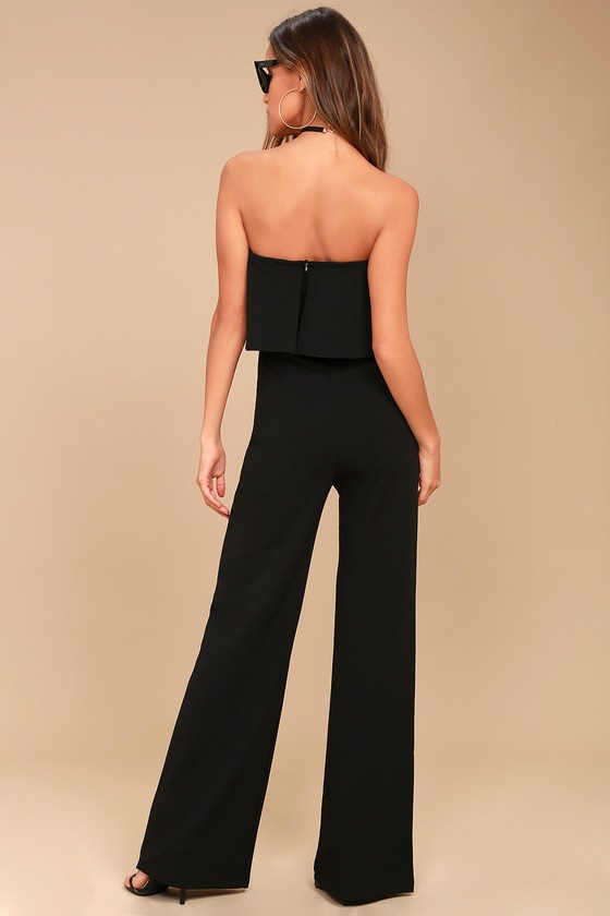 Sexy Black Jumpsuit - Strapless Jumpsuit - Wide Leg Jumpsuit