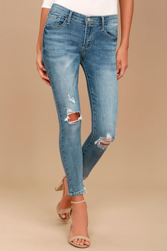 Live For This Medium Wash Distressed Jeans