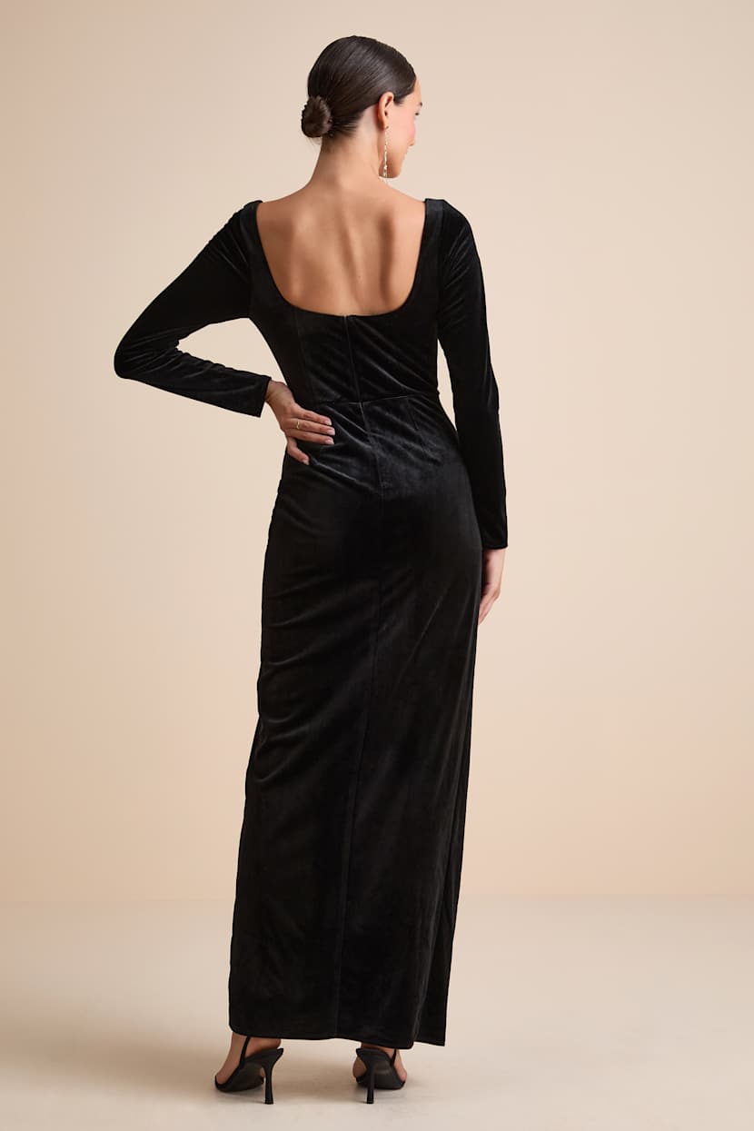 Black Velvet Long Sleeve Maxi Dress | Womens | X-Small (Available in XXS, S, M, L) | 100% Polyester | Lulus Black Velvet Long Sleeve Maxi Dress | Womens | X-Small (Available in XXS, S, M, L) | 100% Polyester | Lulus