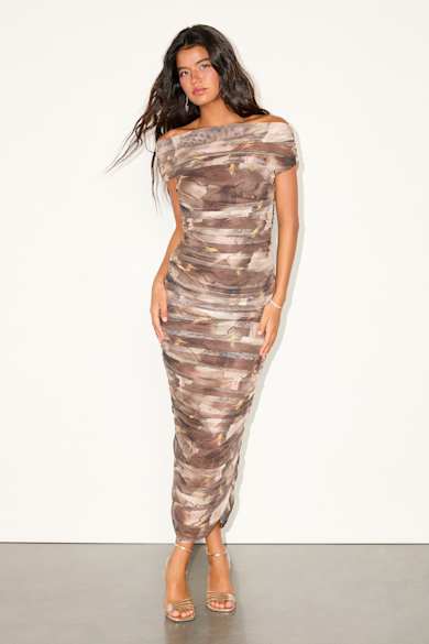 nude dresses for fall Long Nude Prom Dress with Silver Crystals main image 0