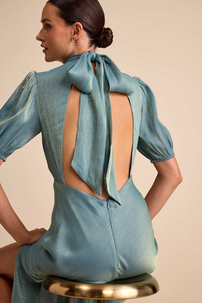 light blue silk wrap dress S Sky Blue Silk Wrap Maxi Dress Elegant Spring Summer Occasion Dress