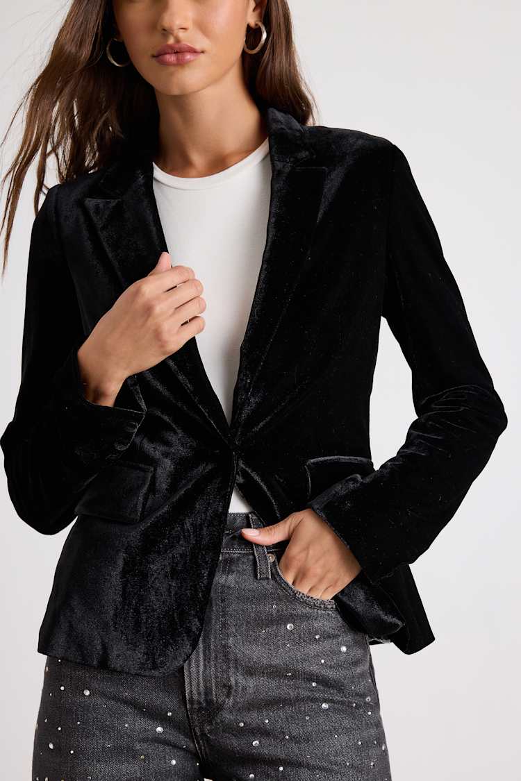 Cashton Black Velvet Blazer