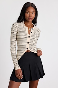 Alyne Black Knit Mid-Rise Mini Skirt 1