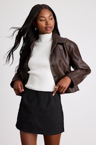 Rahlina Black Suede Mid-Rise Mini Skirt 1