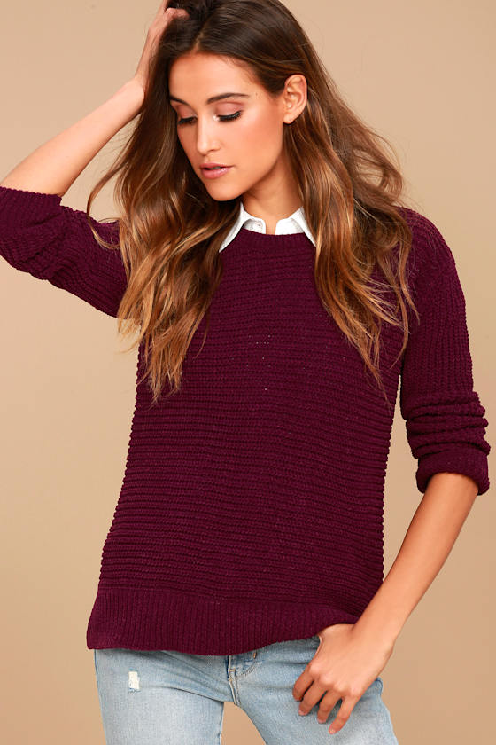 BB Dakota Briegh Plum Purple Knit Sweater 2