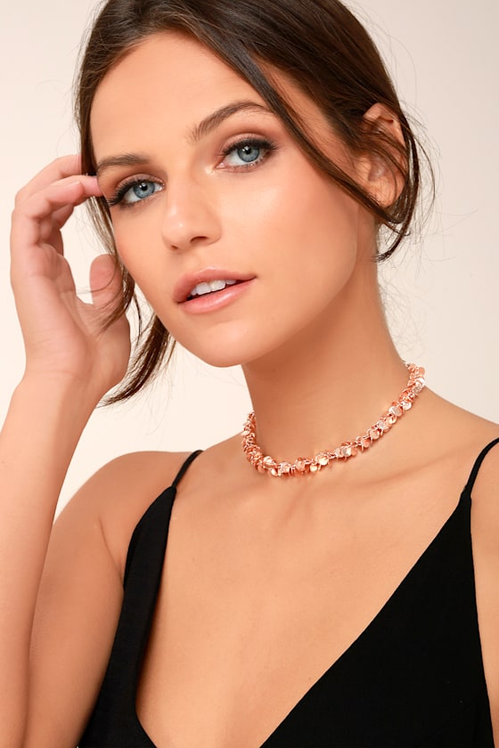 Trendy Choker Necklace Rose Gold Boho Necklace Lulus