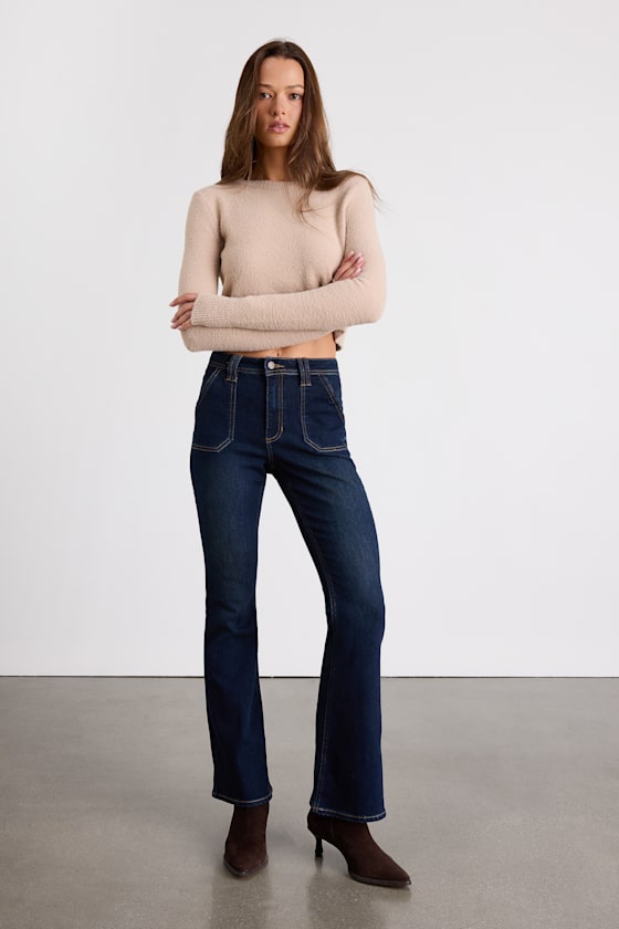 just u.s.a. Falcone Dark Wash Mid-Rise Bootcut Jeans