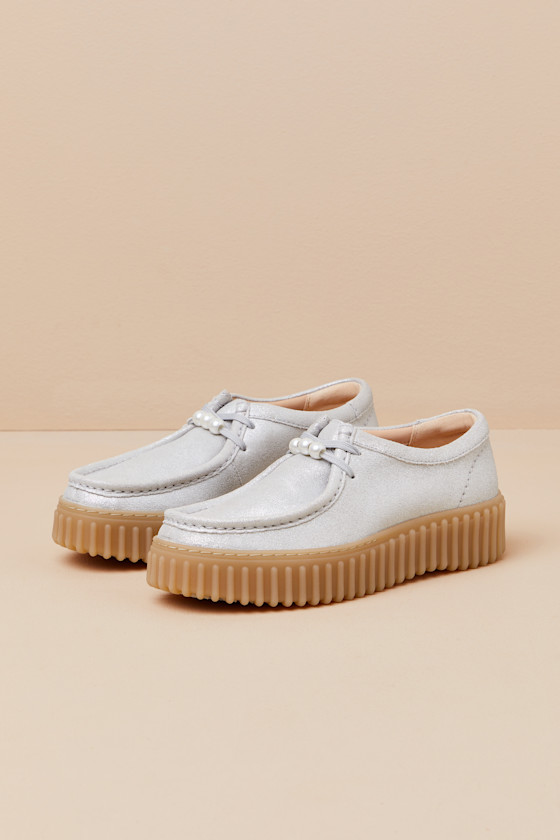 Clarks Torhill Bee Silver - Suede Leather Loafers - Loafers - Lulus