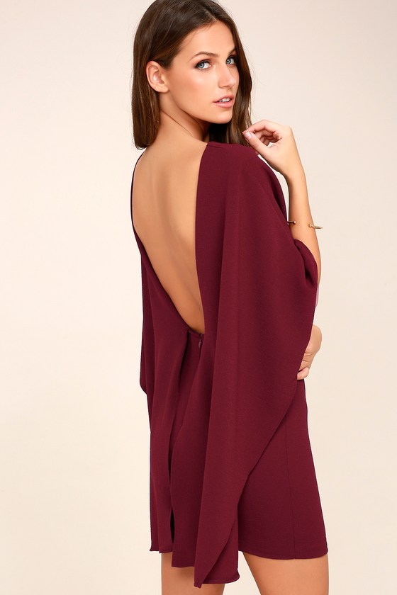 Best is Yet to Come Burgundy Backless Dress