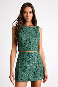LL2503060SKIRT: EMERALD/GOLD/SHINY GREEN 1
