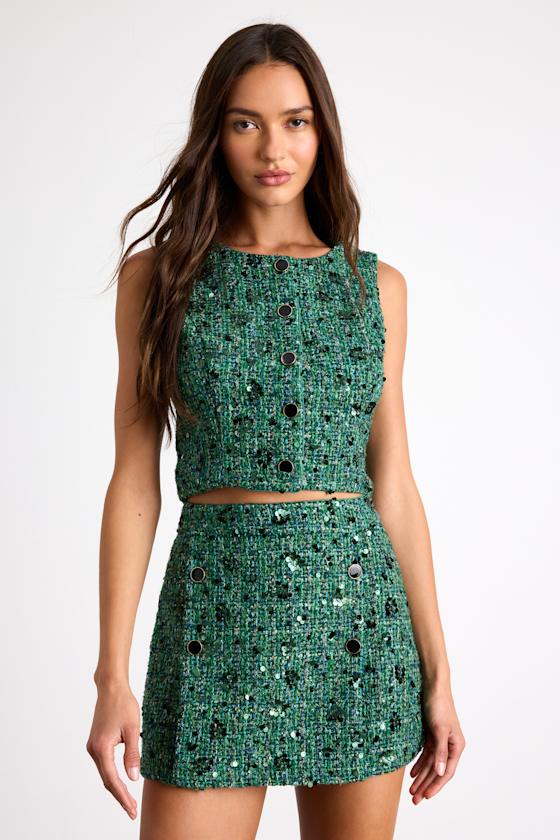 LL2503060SKIRT: EMERALD/GOLD/SHINY GREEN 1