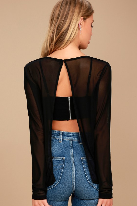 Sexy Black Top - Mesh Top - Long Sleeve Top - Lulus Sexy Black Top - Mesh Top - Long Sleeve Top - Lulus